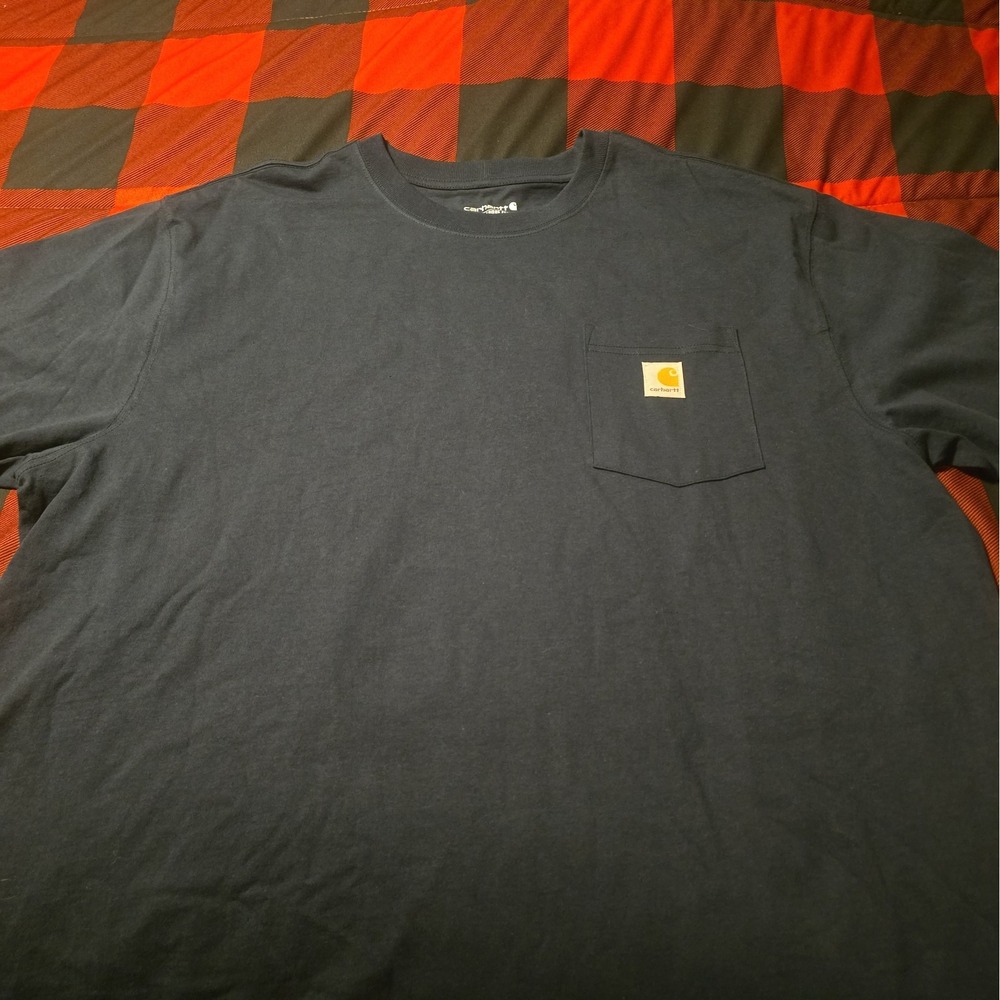 Men's Navy Blue Carhartt Pocket Tee Extra Large (XL)